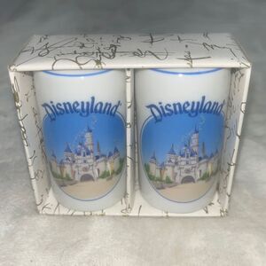 Vintage Disneyland Porcelain Salt & Pepper Shakers Cinderella's Castle Japan NIB